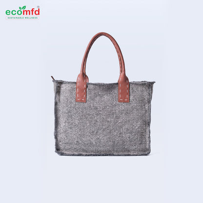 Jute Tote Bag with Leather Handles | Eco-Friendly & Stylish Shoulder Bag for Women